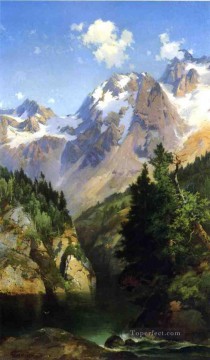 A Rocky Mountain Peak Idaho Territory Rocky Mountains School Thomas Moran Oil Paintings